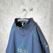 【希少】アディダス ハーフジップスウェット 90s エキップメント ロゴ刺繍