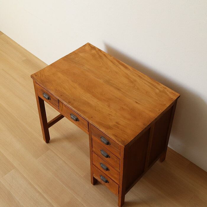 アンティーク 片袖机 昭和レトロ カエデ デスク 古家具 古道具 | RENOKA