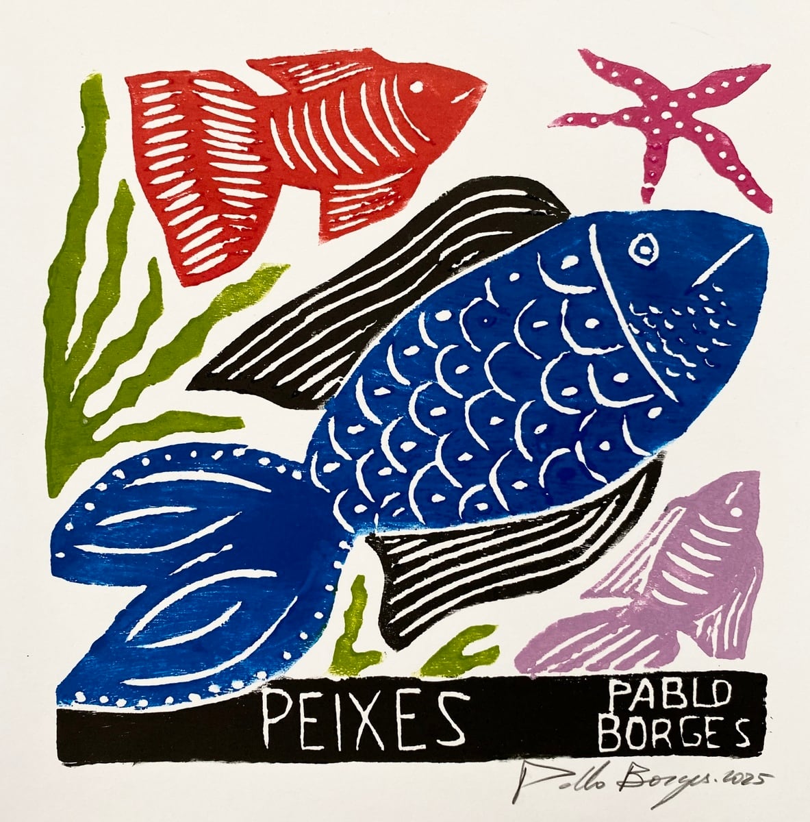 PABLO BORGES パブロ・ボルジェス 木版画S【PEIXES】