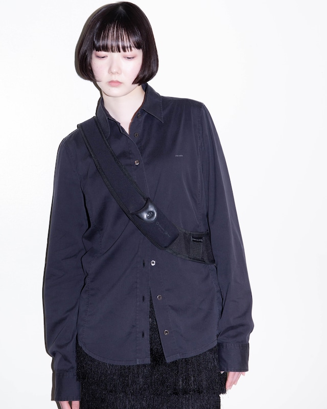 1990-00s  PRADA SPORT - chest print stretch shirt