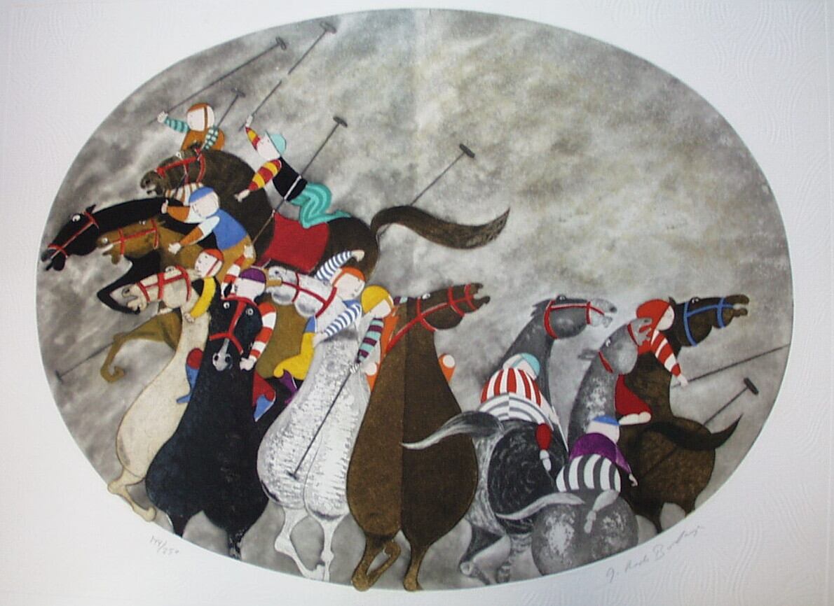 ポロ競技II | Gallery Enatsu 江夏画廊 | ハートウォーミングな絵画と