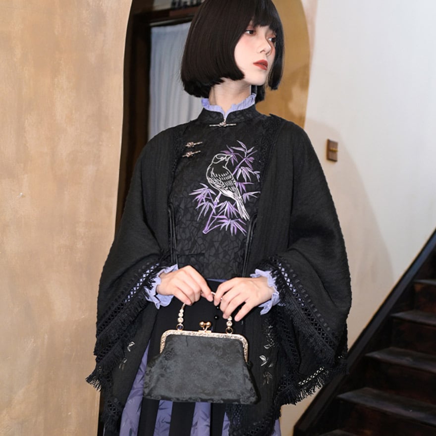 チャイナ風 中華系 チャイナ風服 古怪舎 ショール ポンチョ 羽織り