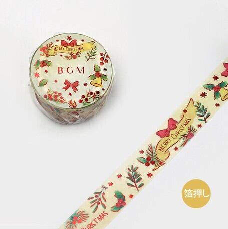【限定】BGM 箔押 クリスマス限定/ベル 15mmマステ BG22