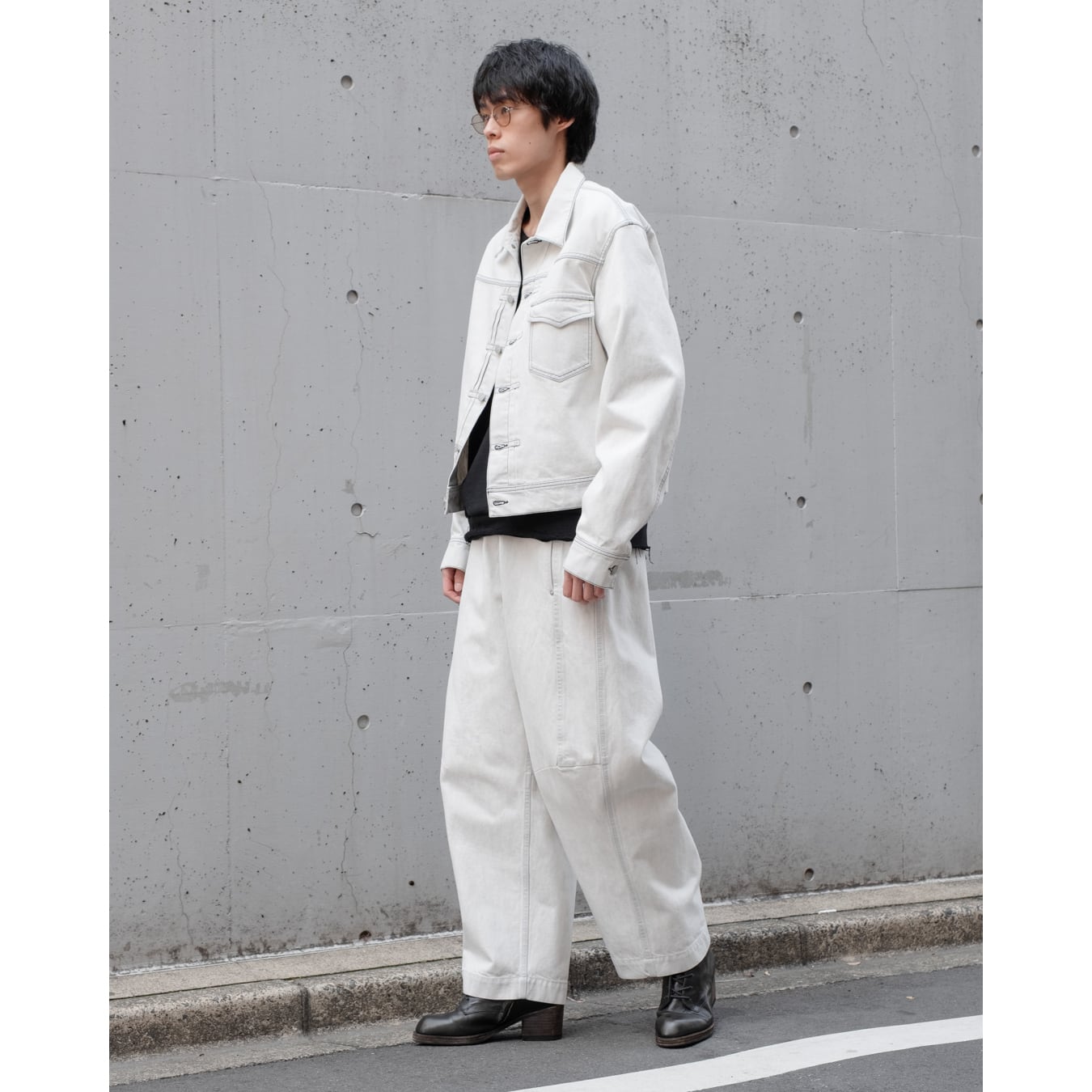 Nomàt] (ノマット) 25SS N-P-07 Curve Pants（Extreme bleach