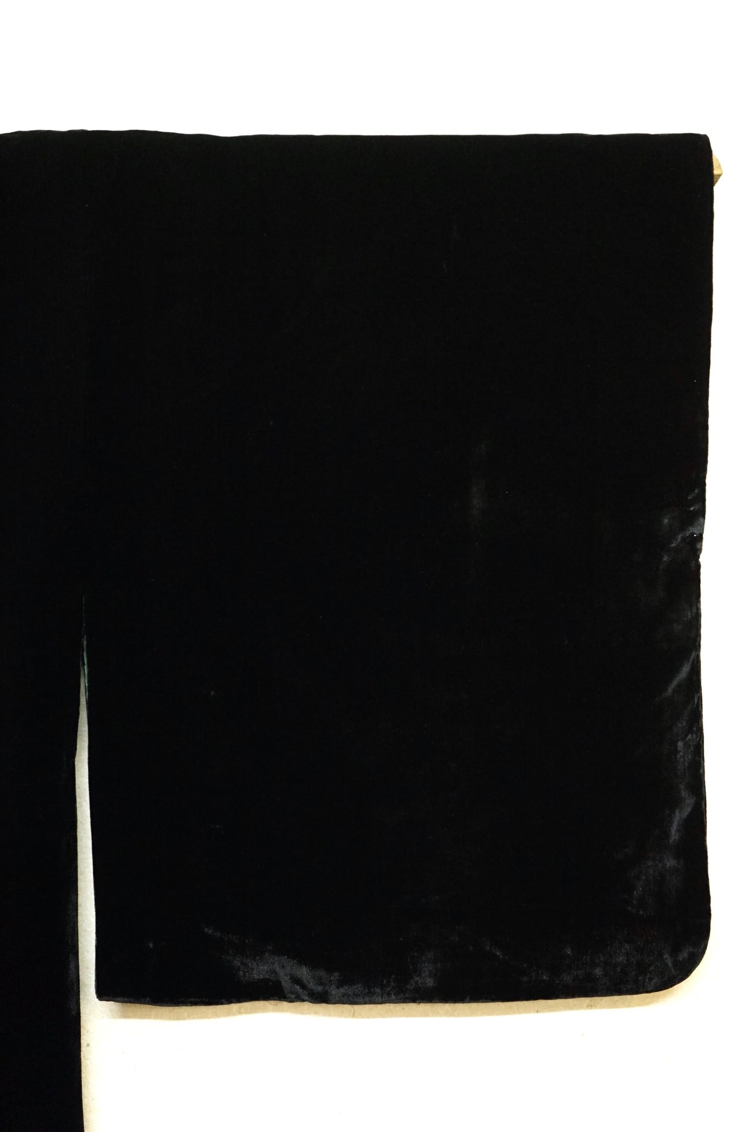 325 着物コート 女性用 冬用 ベルベット 絹 黒 ロール襟 袷 ロング丈 ...