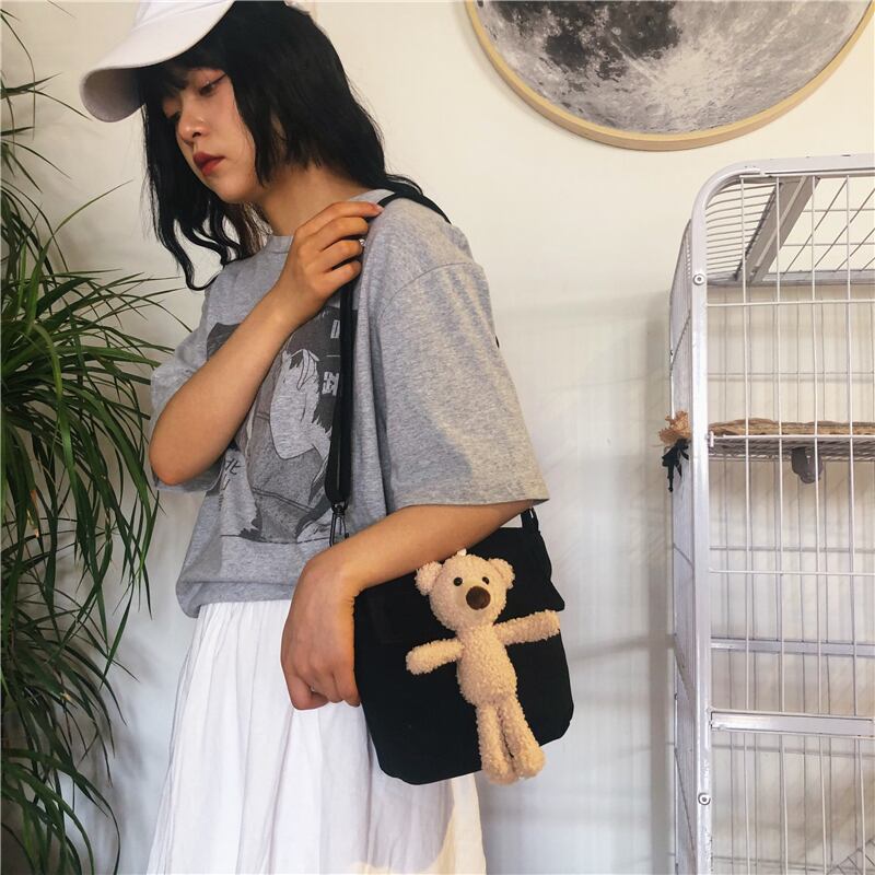 ≡新品 ガーリーなクマぬいぐるみ ショルダーバッグ メッセンジャー