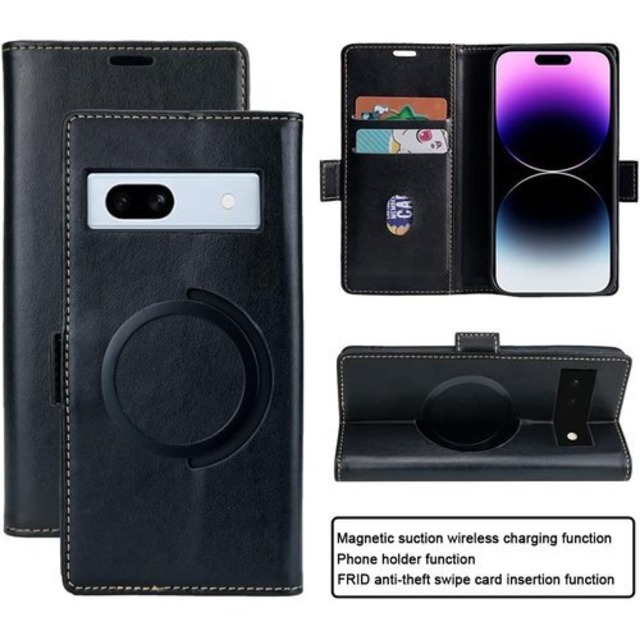 Google pixel 7 ケース 手帳型 適用 pixel7 ケース 手帳型 マグセーフ対応 充電 手帳ケース ピクセル 7 カバー グーグル ピクセル7 カバー pixel7 スマホケース 手帳型 カバー pixel7ケース 財布型 合成皮革 内蔵マグネット ケース 手帳型 カードケース スマホケース 携帯カバー カード入れ スタンド機能 ブラック 2143