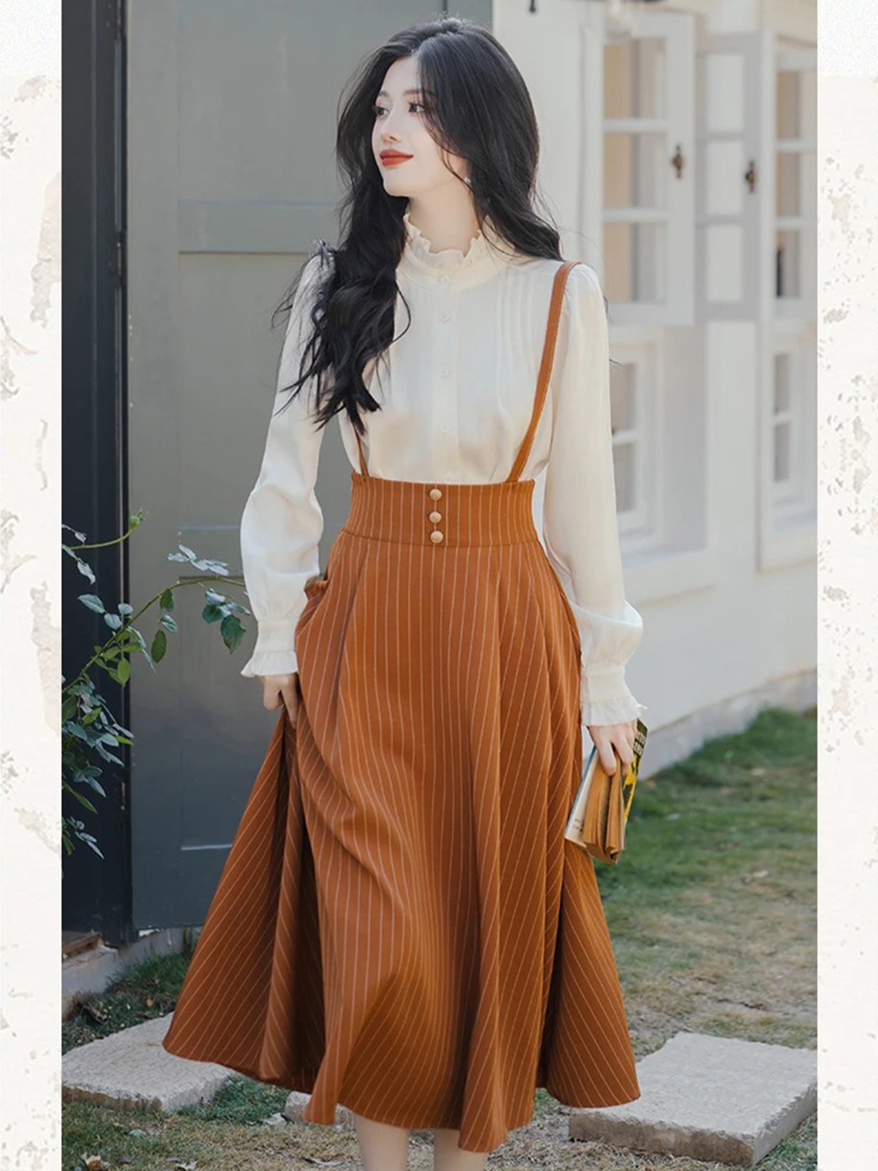 【0216】High Neck Elegant Modern Long Sleeve 2 Piece Set