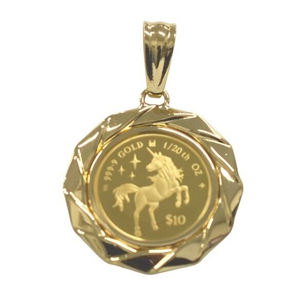 24金×18金】純金ユニコーンペンダントトップチャーム喜平対応K24 K182