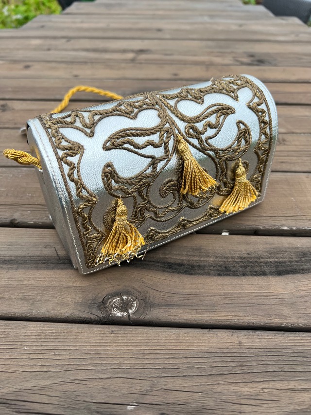 Vintage Metalic silver × gold fringe shoulder bag ( ヴィンテージ メタリック シルバー × ゴールド フリンジ ショルダー  バッグ )