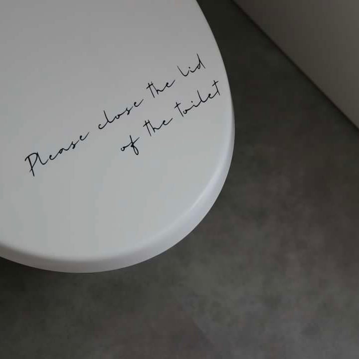 Please close the lid of the toilet