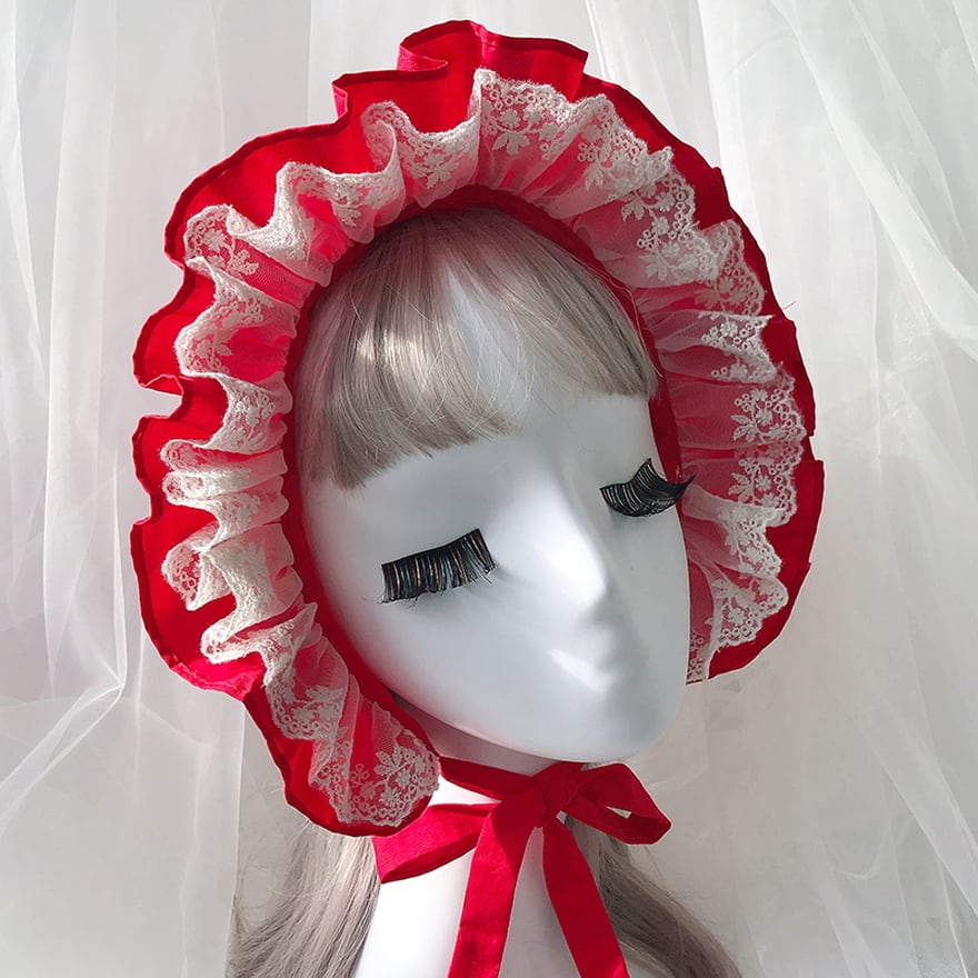 ロリータ ボンネット ロココ調 レース 甘い レトロ ゆめかわ｜SEASONZ