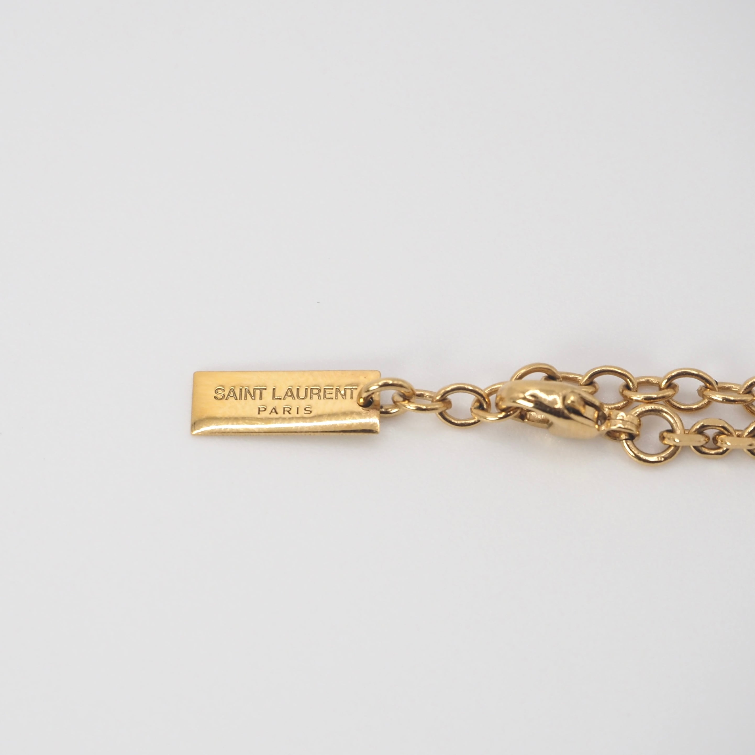 SAINT LAURENT PARIS ロゴプレート ネックレス メタル サン