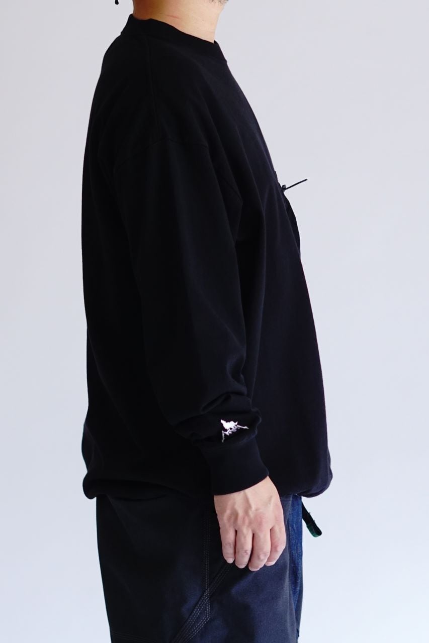 HKT610 DRAWSTRING POCKET LONGSLEEVE BIG T-SHIRT | H.A.K.U MOUNTAIN