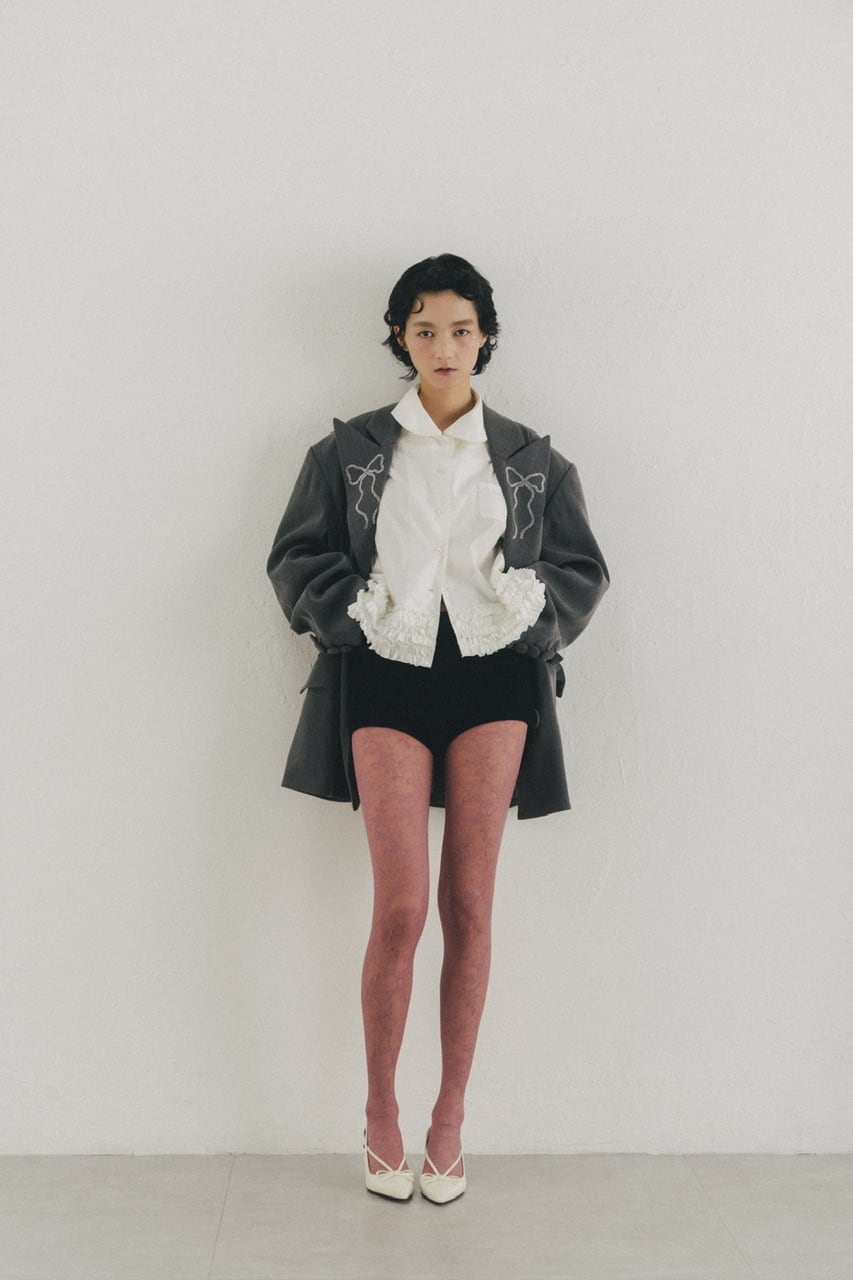 ピークドラペルリボンジャケット RED