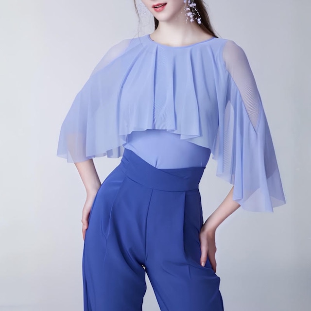 シフォンケープ シアーメッシュ レオタードトップス 4col D00796