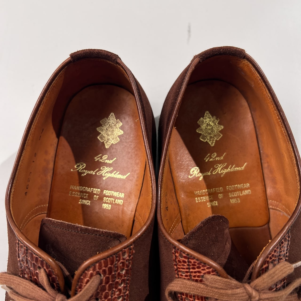 42ND ROYAL HIGHLAND フォーティセカンドロイヤルハイランド 切替 スエード レザー プレーントゥ シューズ 8 1/2 /ブラウン/革靴
