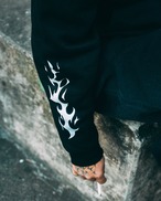 FLAME BLACK WHITE ZIP HOODIE