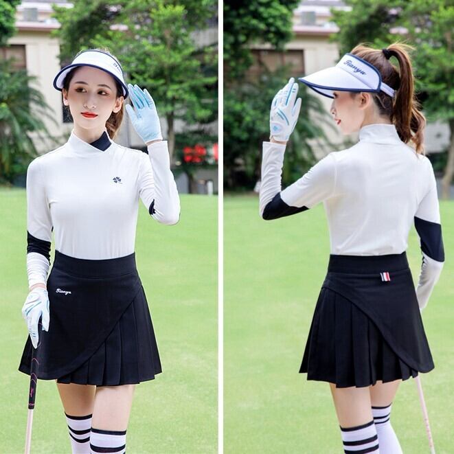 すぐにお届け！】送料無料！TYGJ GOLF/クローバーマーク 長袖 スリム