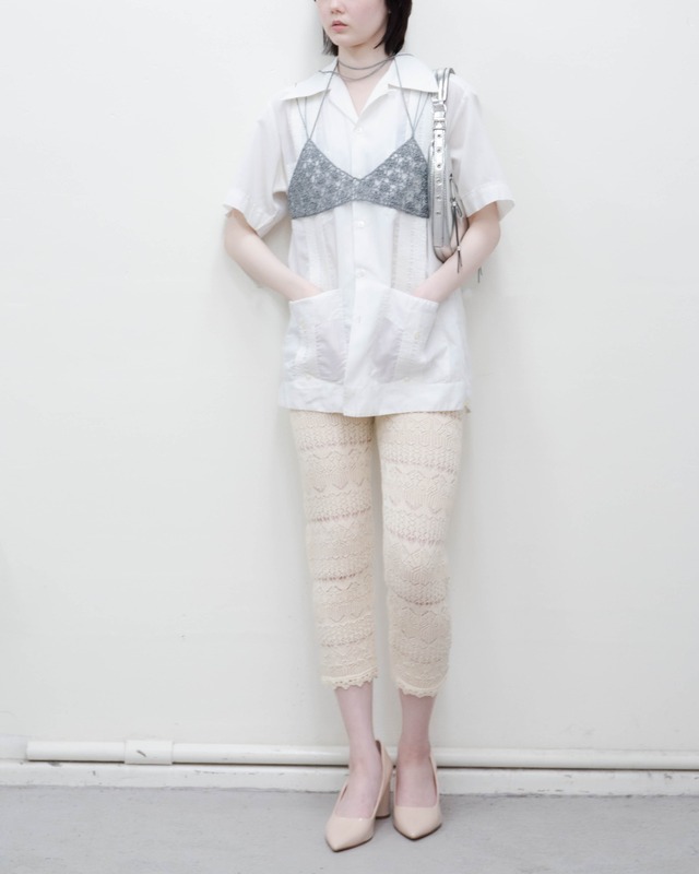 1970s Guayabera shirt / White