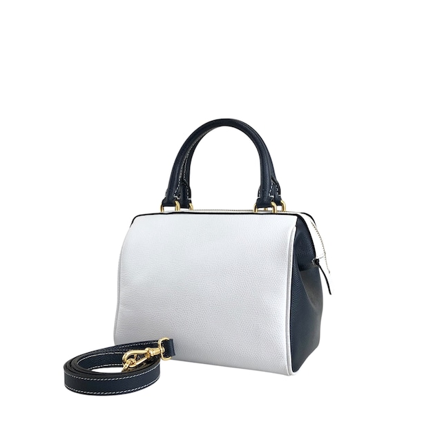 CELINE セリーヌ ショルダーバッグ ホワイト ネイビー バイカラー レザー ミニバッグ 2way ミニボストン vintage ヴィンテージ オールド gbtb54