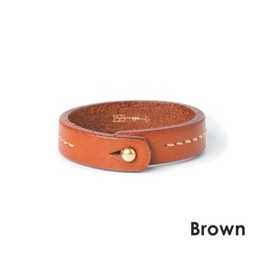 Minimal Leather Copper Button Bracelet / ミニマル レザー カッパーボタン ブレスレット