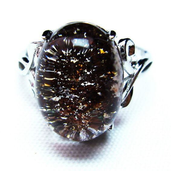 ガーデンクォーツ 水晶 指輪 リング 17号 サイズ調整可能 フリーサイズ [M便 1/20] 115-3057