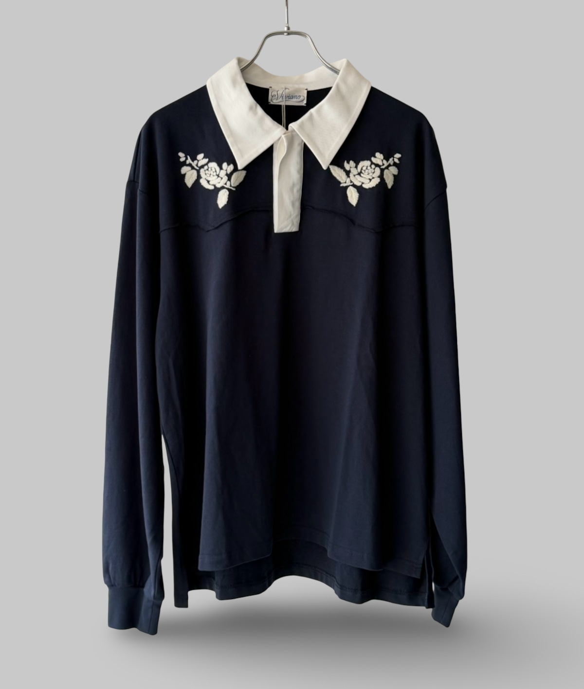 VIVIANO Hand Embroidered Rugby Shirt | eunoia1008