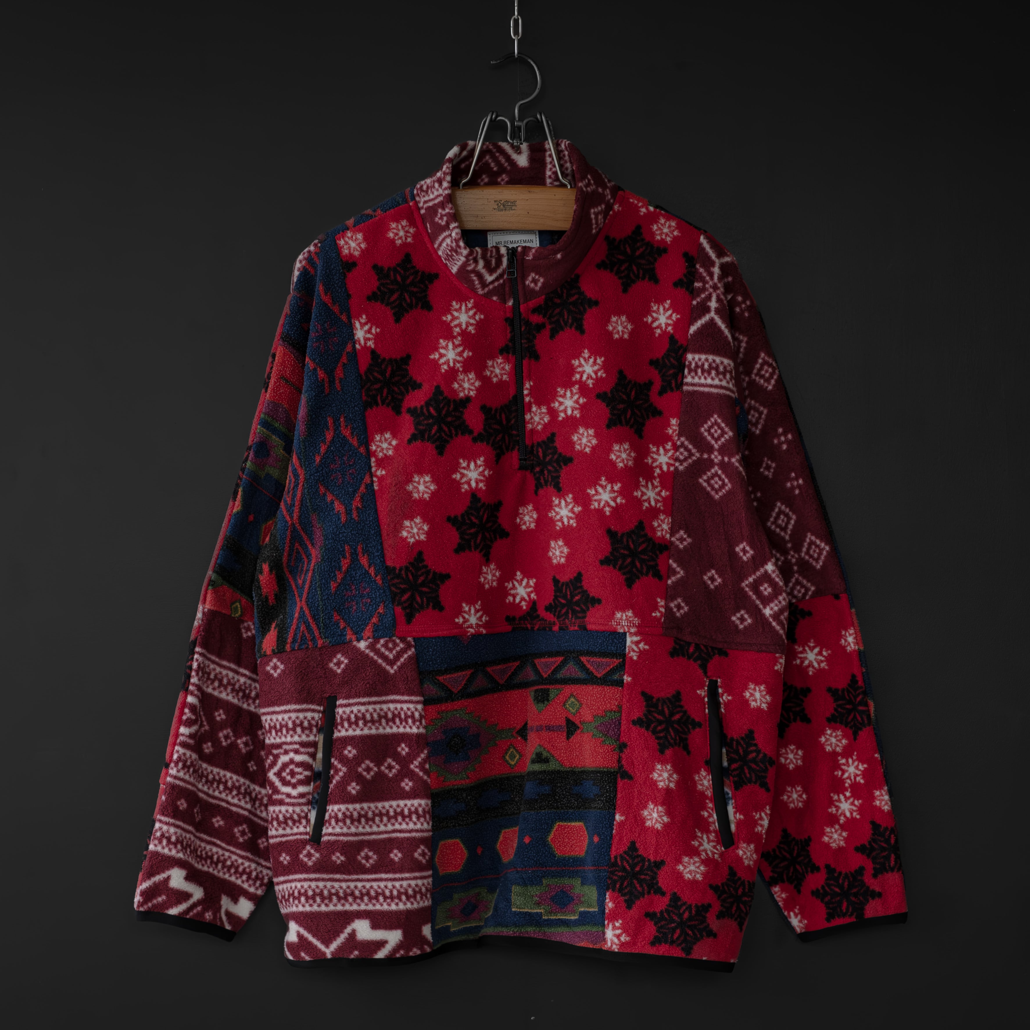 mr.remake.man リメイクシャツ 1点物モデムデザイン サイズL 新品 Mr.Remake Man】patchwork remake shirts (BROWN)