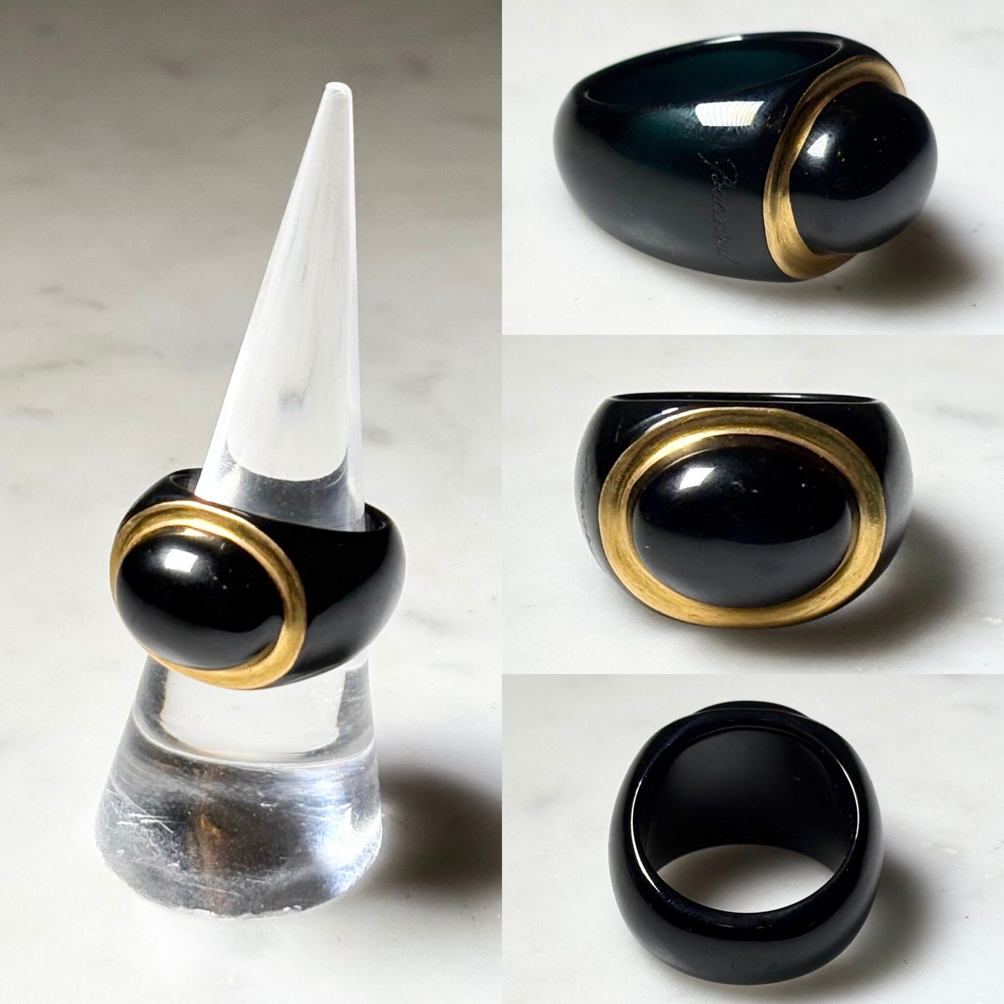 BACCARAT black crystal ring | NOIR ONLINE