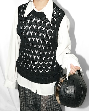 "kolor" mesh knit vest "BLACK"