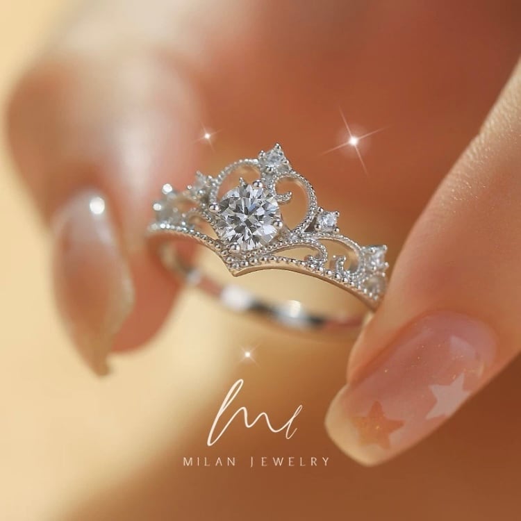 モアッサナイト Dカラー スクエア ヘイローリング 0.5ct/1ct/2ct