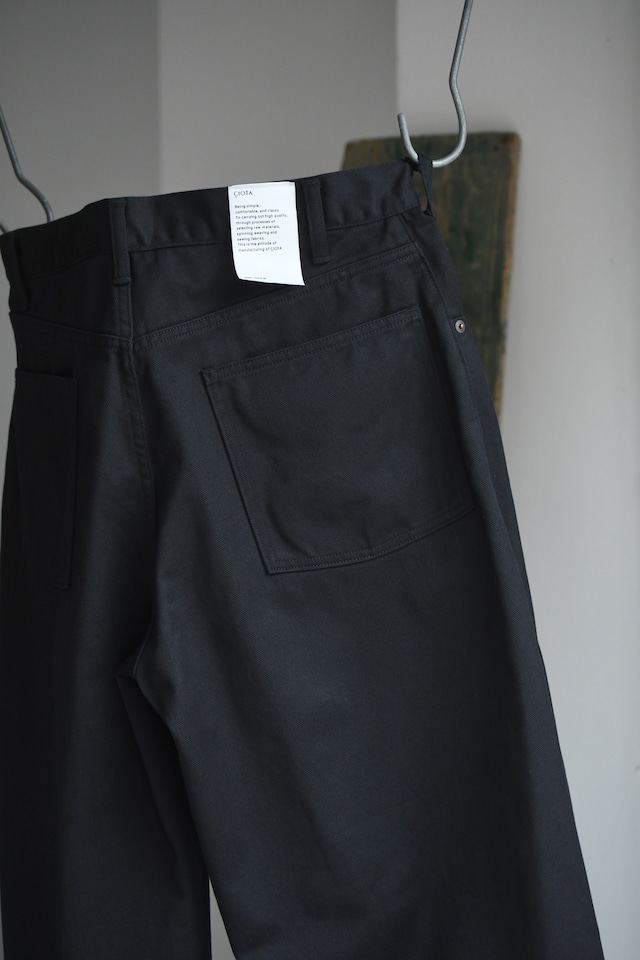 CIOTA / Cotton Twill Football Oval 5 Pocket Pants (Black)
