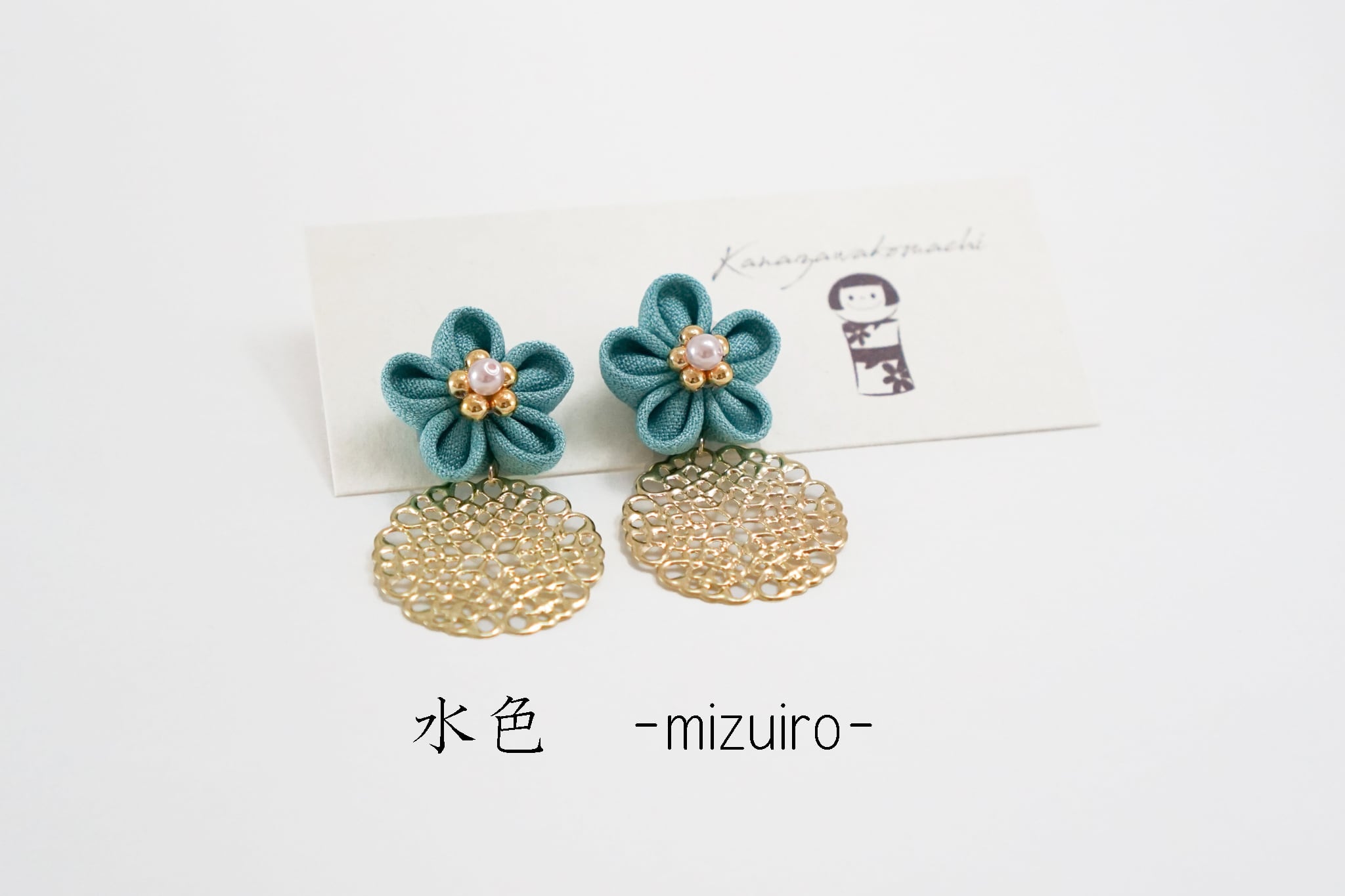 つまみ細工ピアスNO.10＊Light color＊ | 金澤こまち -accessories-