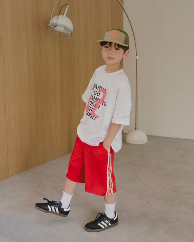 《即納》テープバミューダパンツ　navy　red　size9(112-120)【HIKIKI】※送料無料