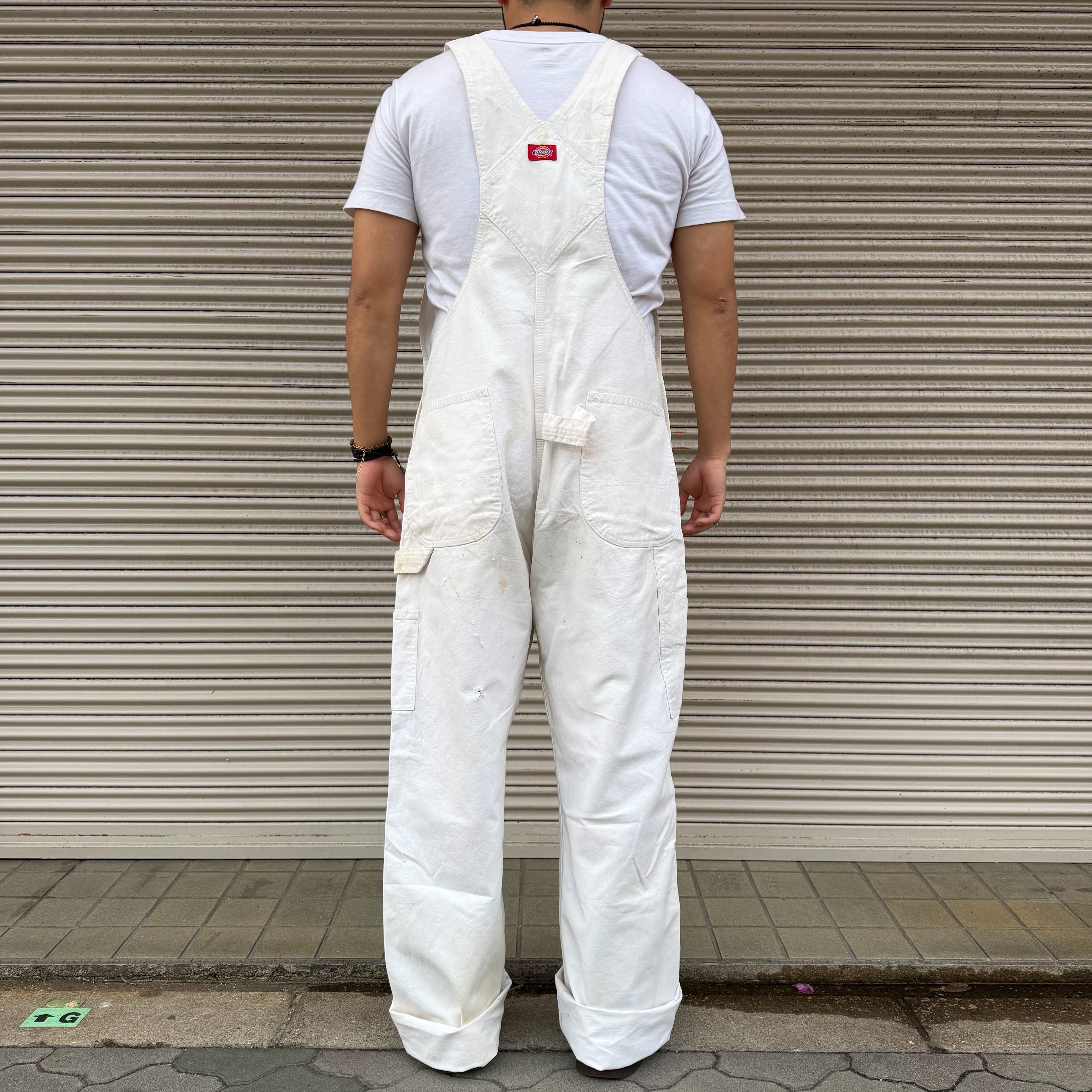 90s Dickies ペインター オーバーオール ワークパンツ ホワイト