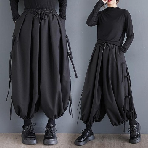 大きいサイズ 新品 秋冬 バルーンパンツ ワイドパンツ ゆったり 個性的 モード