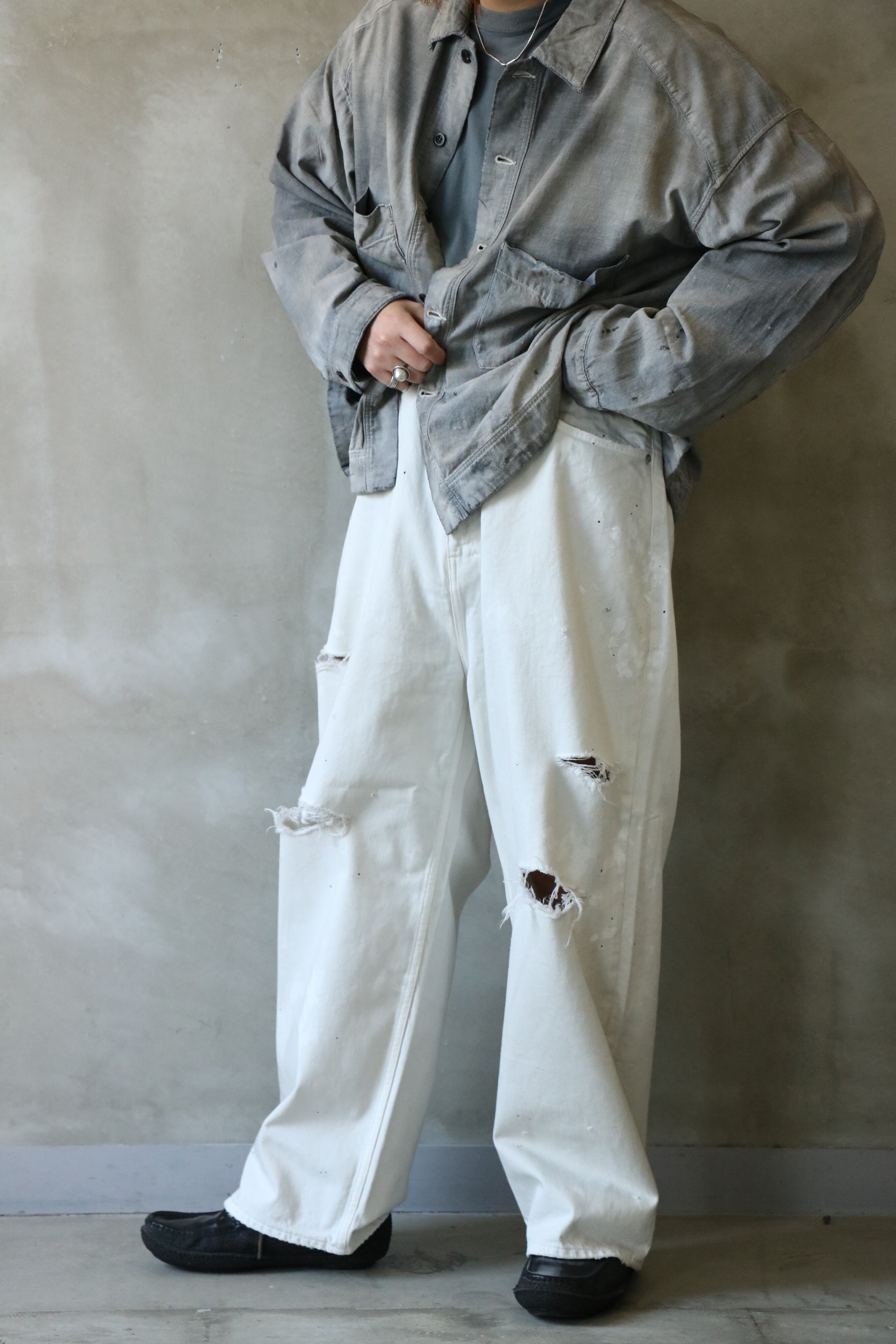 Ancellm -DAMAGE WIDE 5P DENIM PANTS- / ANC-PT77-B / アンセルム 
