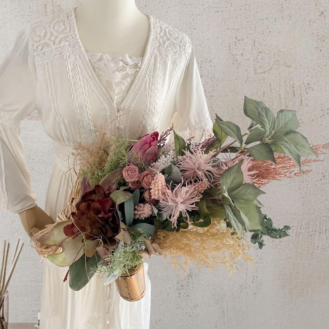 ドライスタイルスワッグ｜プロテアとカウベルのナチュラルアレンジ