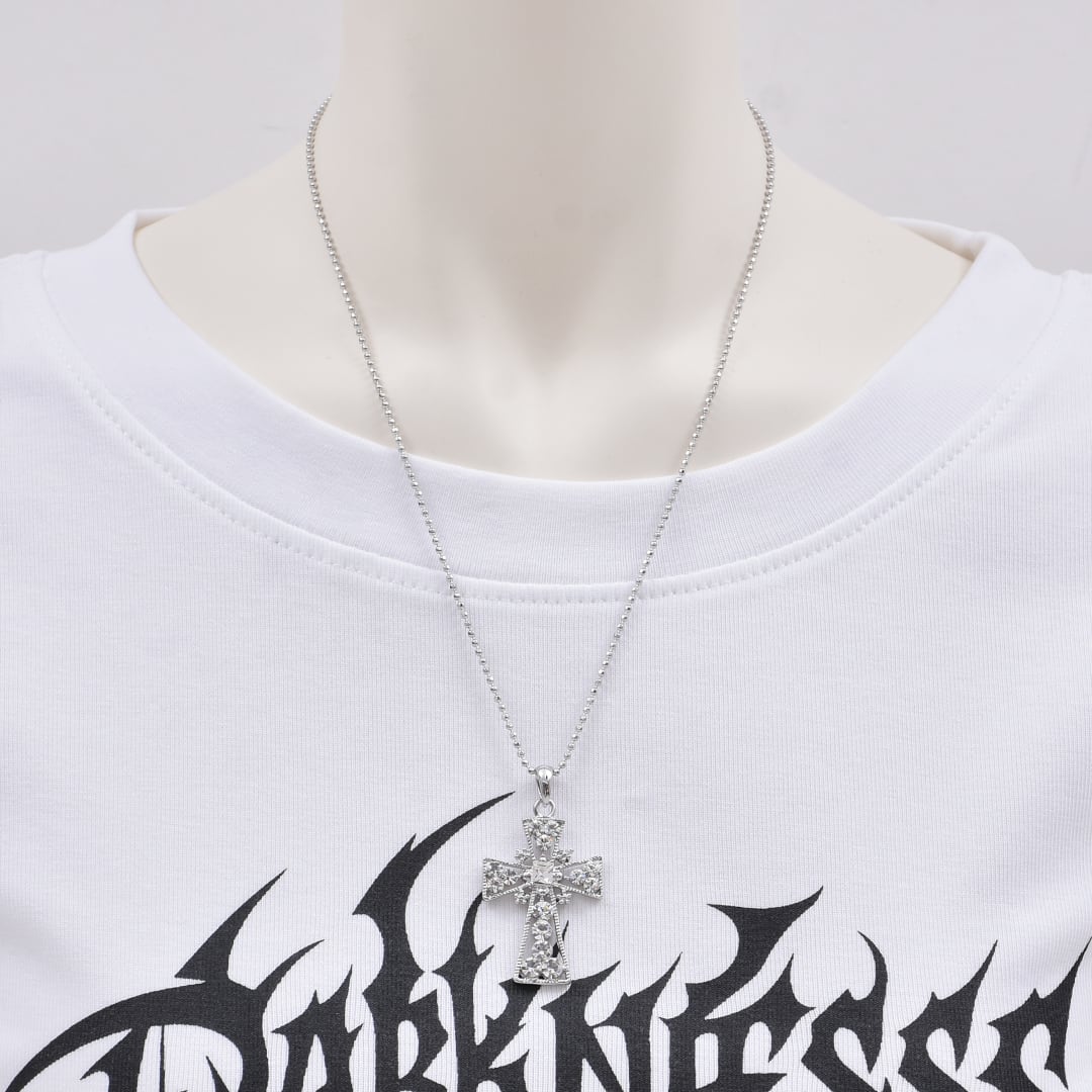 愛するあの人、雲の上の存在、生涯の推しと繋がる魔法のネックレス/パワーストーン 9/7 完売BLACK再入荷！】ラインストーン フォルメクロスネックレス