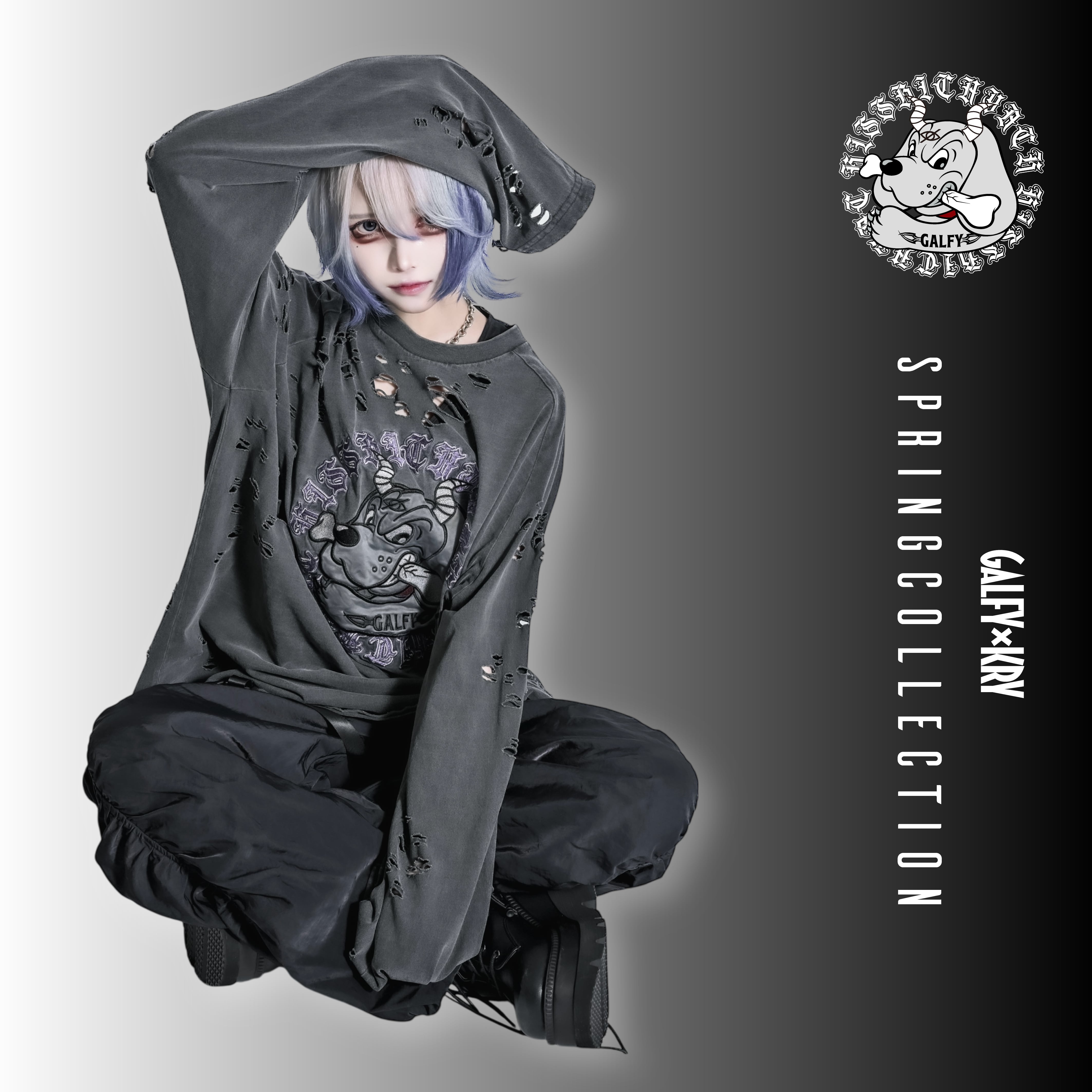 ガルフィー×ケリークロージング 大萌袖ブリーチぼろぼろT 予約】「大萌袖ブリーチぼろぼろT」 | KRY clothing
