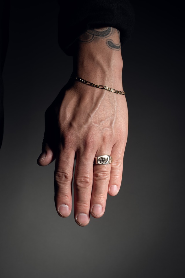 Official Harley Davidson Vintage Silver & Gold Asymmetry Ring