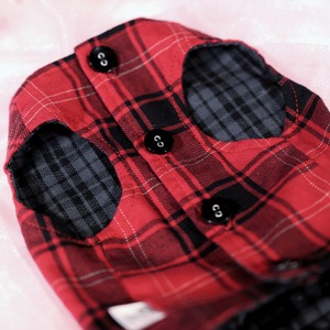 【即納】海外作家さん　レッドチェックチュールワンピース【KK007】