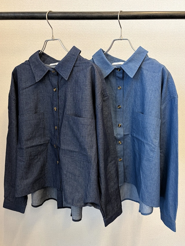 【N°9286!】cotton denim バックタックシャツ（9213-65039）