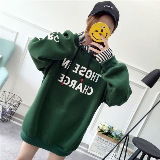 重ね着風 パーカー レディース プルオーバー レイヤード 重ね着風 ゆったり ドロップショルダー ロゴ 秋冬 ボーダー Pg1011 ワンピの里