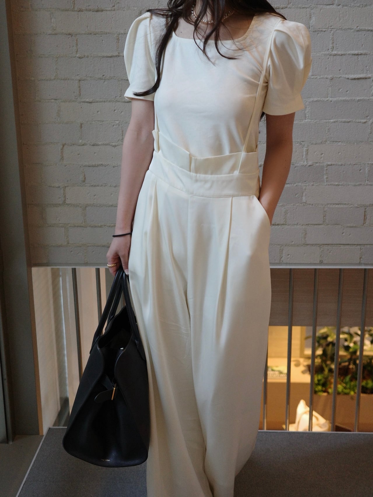 サロペット・オーバーオール・オールインワン moripon Satin salopette ivory Satin salopette / ivory （即納商品） | moripon.