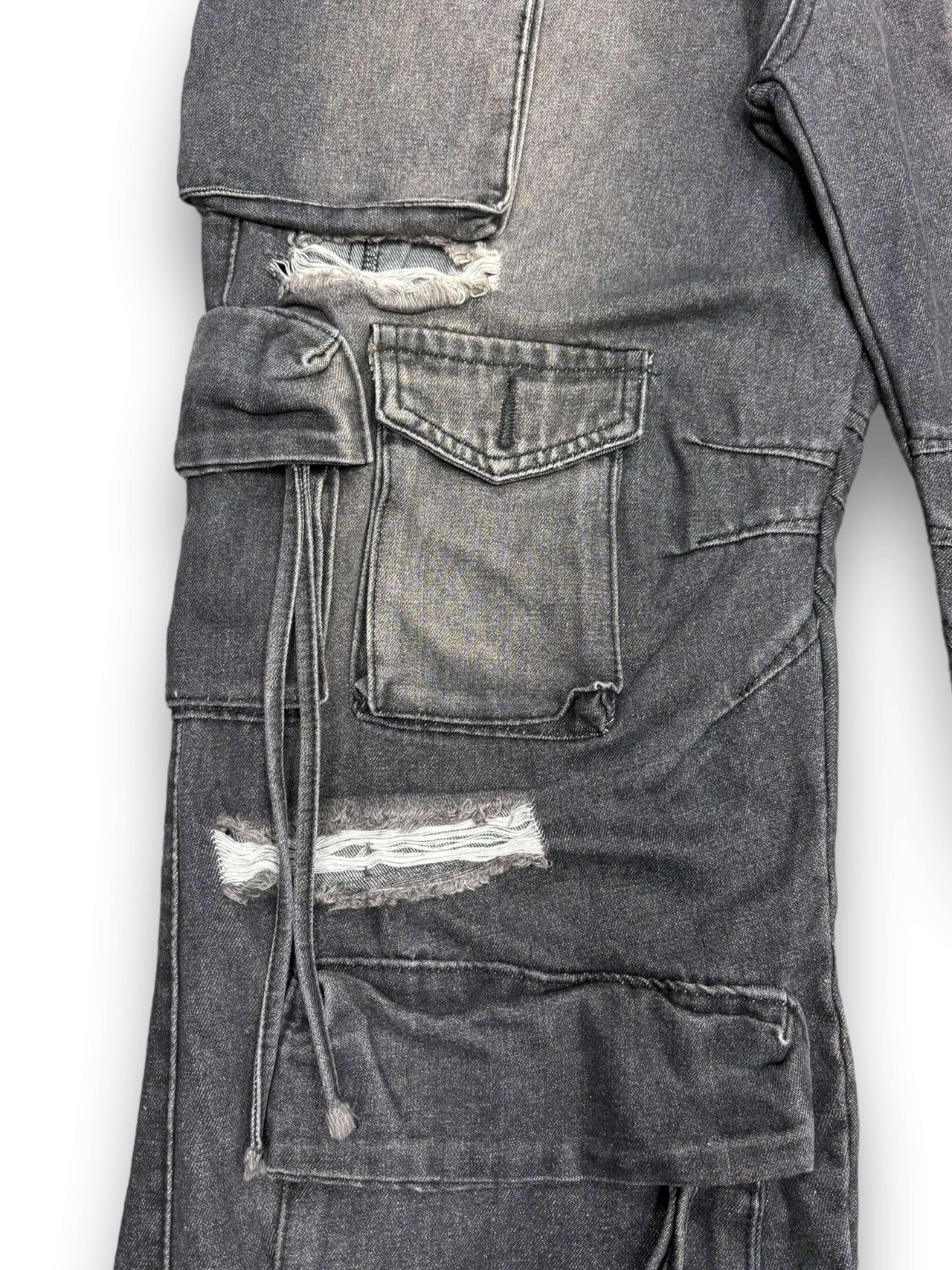 【PLANETSTUDIO】8pocket military wide denim pants（2colors)