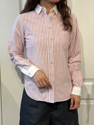 Maison Kitsune / vintage pink white shirt.