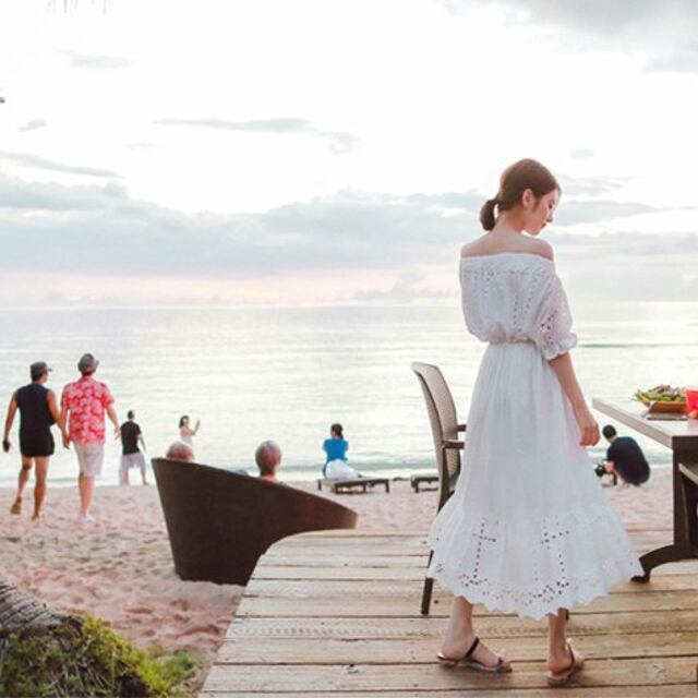 オフショルダーワンピース 通販 ロング マキシ 白 リゾートワンピース 通販 マキシ リゾートワンピース 通販 ハワイ グアム 韓国の可愛いレディースアパレルのセレクトショップ Kilalion キラリオン