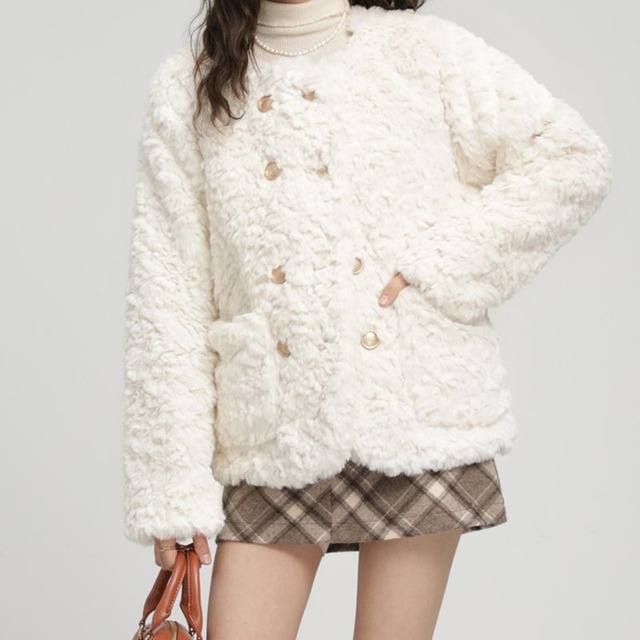 ボリュームプードルボアジャケット　L0711